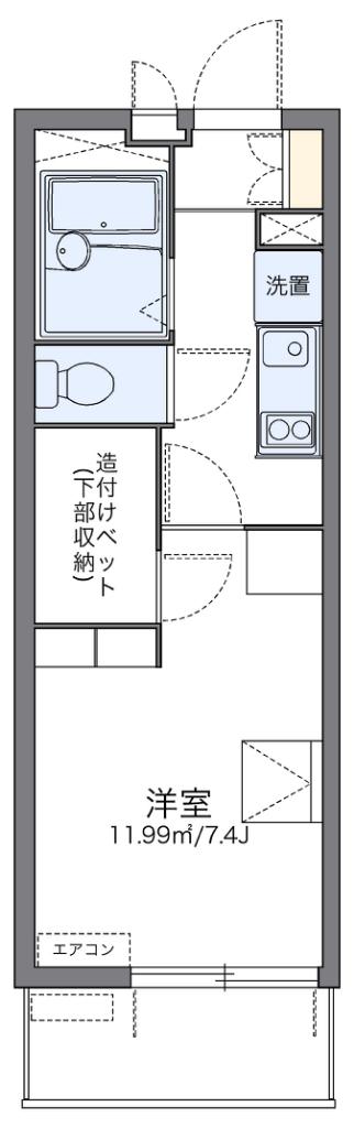 レオパレスTN参番館(1K/1階)の間取り写真