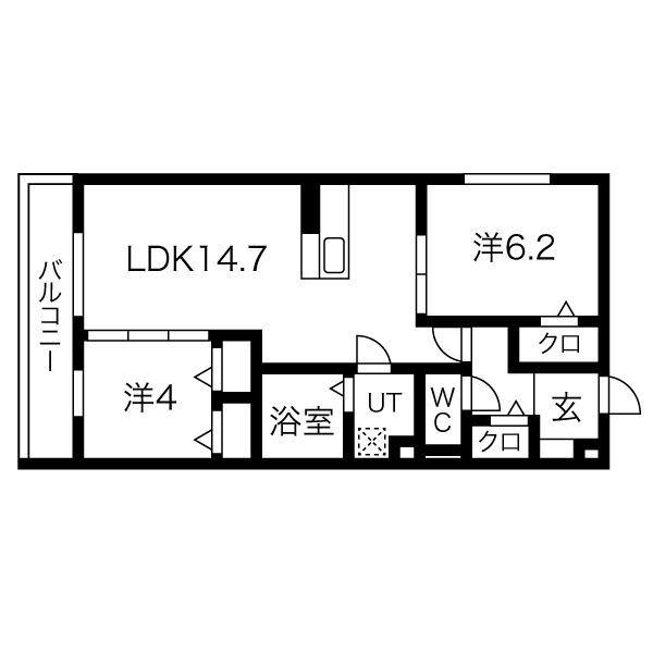 VIVALES明石(2LDK/3階)の間取り写真