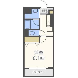 ビヤン ポート(1K/2階)の間取り写真