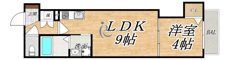 DOAHN 平野本町(1LDK/1階)の間取り写真