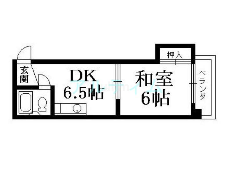 美光レジデンス(1DK/5階)の間取り写真