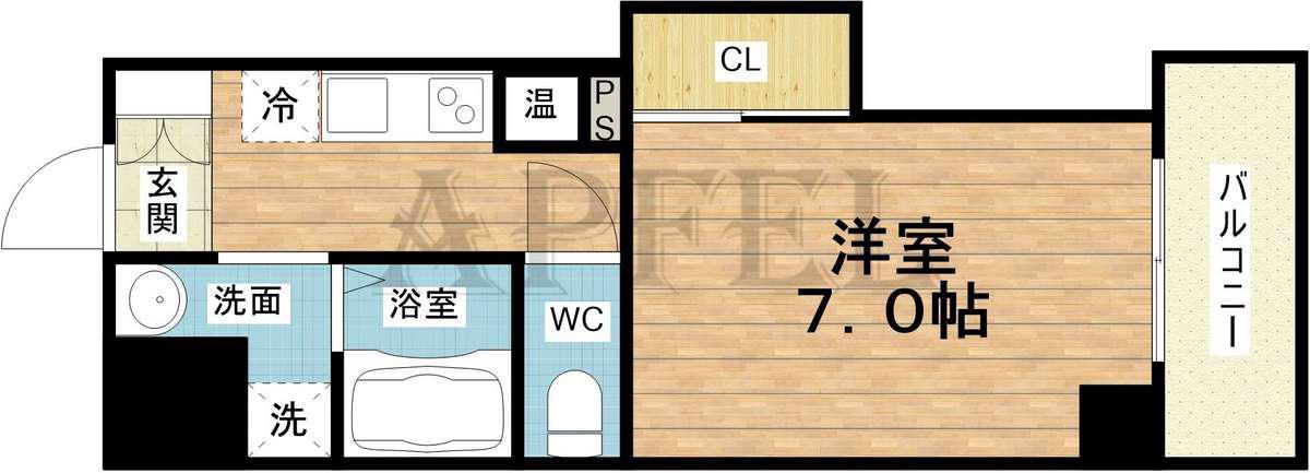 みおつくし鷺洲(1K/8階)の間取り写真