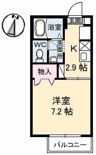 シャーメゾン比島 B棟(1K/2階)の間取り写真