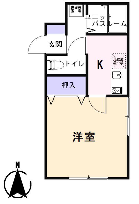 信開セルーラ開発I(1K/2階)の間取り写真