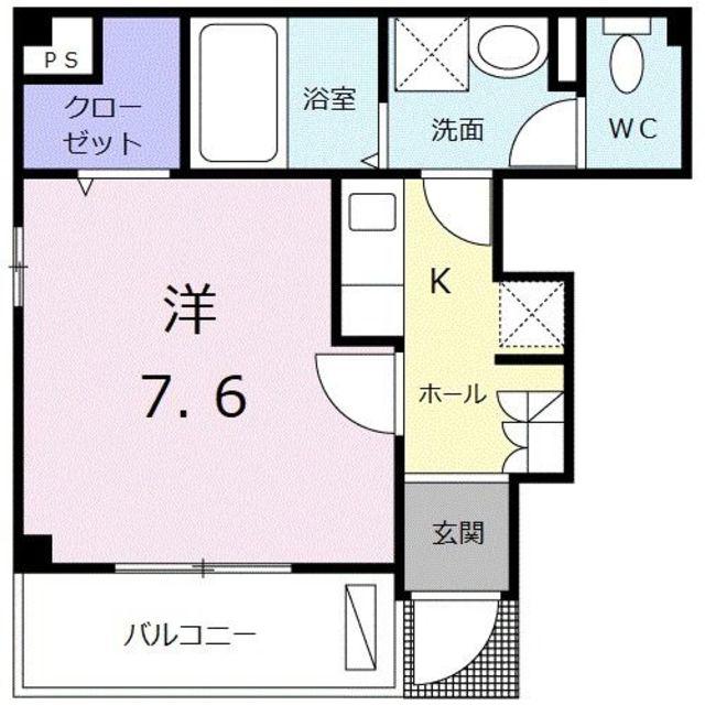 フォンテーヌ(1K/1階)の間取り写真
