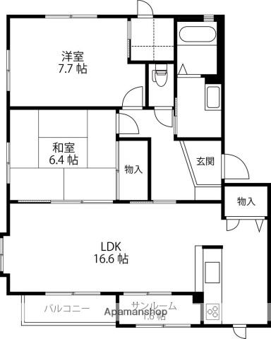 ラフィーネ(2LDK/2階)の間取り写真