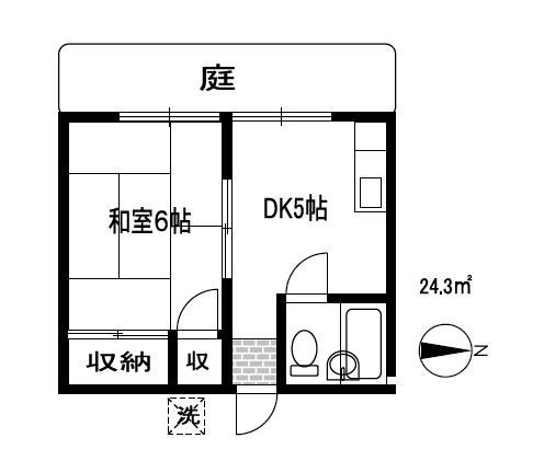 YSコーポ(1DK/1階)の間取り写真