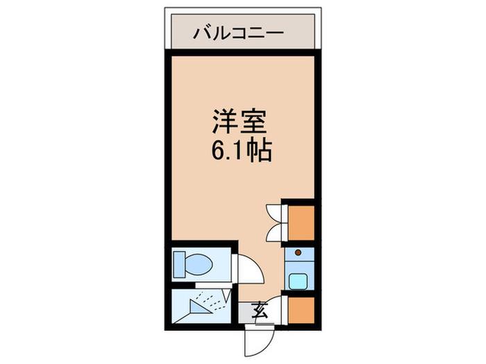 キハラハイム(ワンルーム/2階)の間取り写真