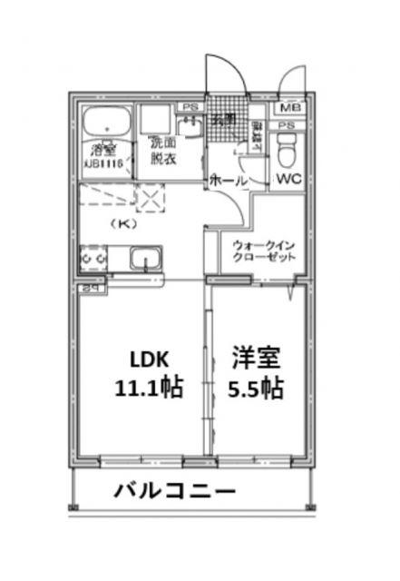 プレジャー希(1LDK/5階)の間取り写真