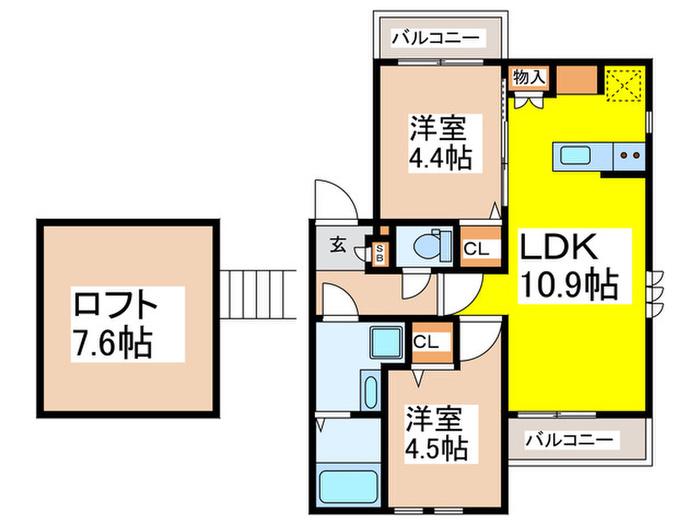 ルミエール上北沢(2LDK/3階)の間取り写真