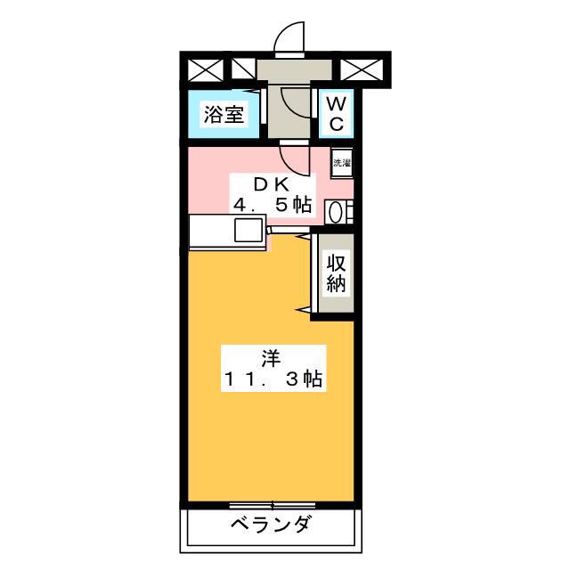 グランメール21(ワンルーム/4階)の間取り写真