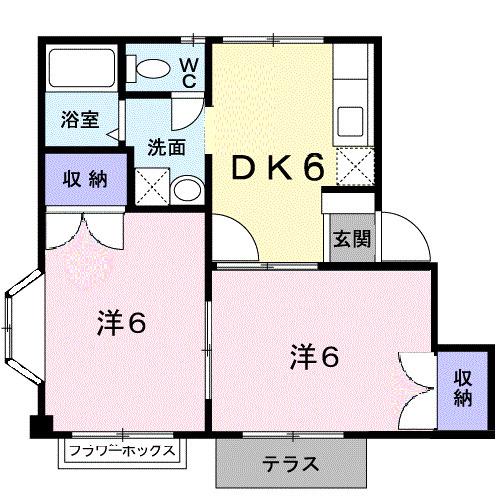 コーポ二幸(2DK/1階)の間取り写真