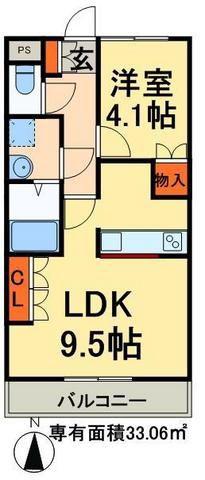 グランディール・サワー(1LDK/1階)の間取り写真