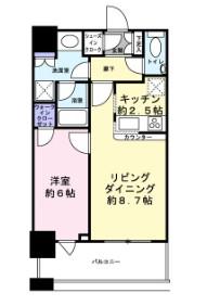 クレストタワー品川シーサイド(1LDK/13階)の間取り写真
