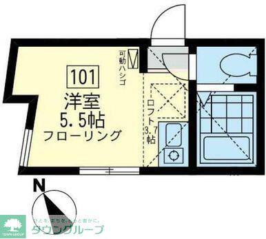 ソニオ ユナイト(ワンルーム/1階)の間取り写真