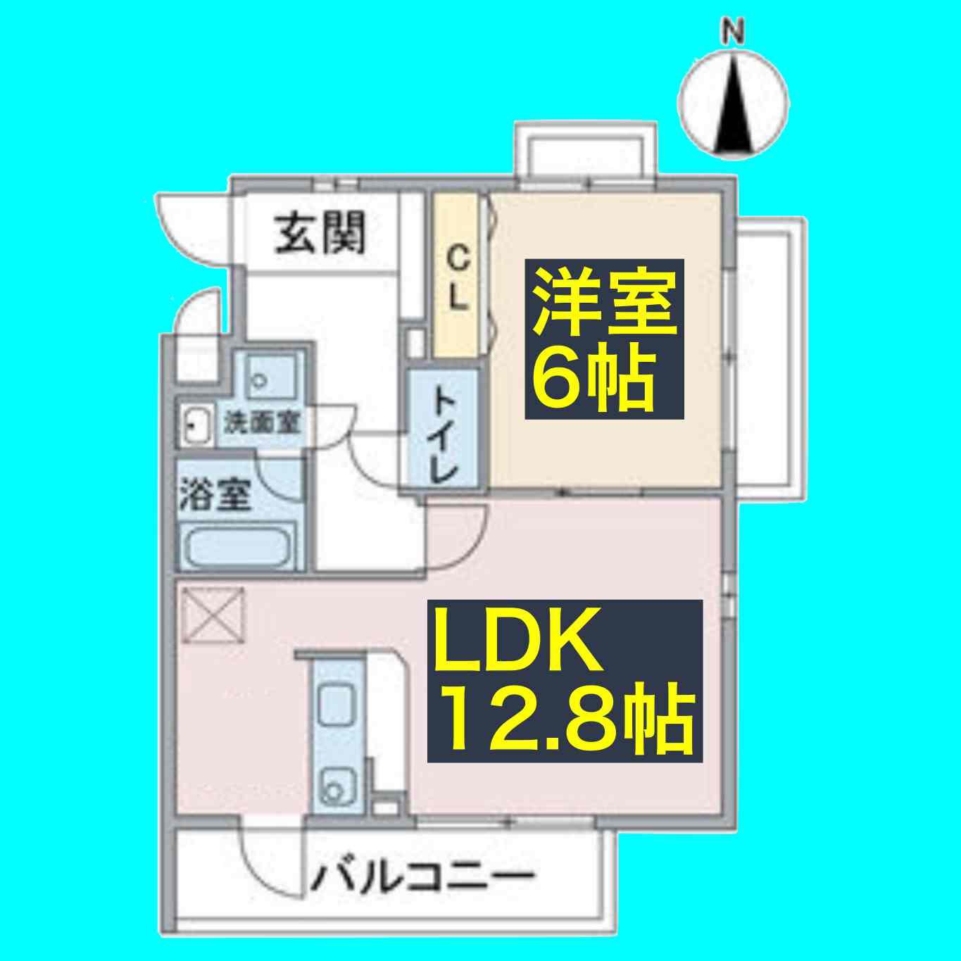 スプリング・ウェル(1LDK/1階)の間取り写真