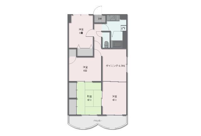 パークフロント桜小路(4DK/6階)の間取り写真