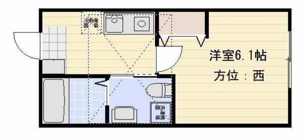 ビックオレンジ横浜西谷A棟(1K/1階)の間取り写真