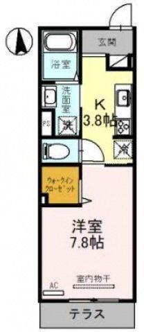 ハーティ下小阪(1K/1階)の間取り写真