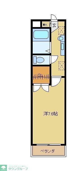 シャルマン草加3(1K/1階)の間取り写真
