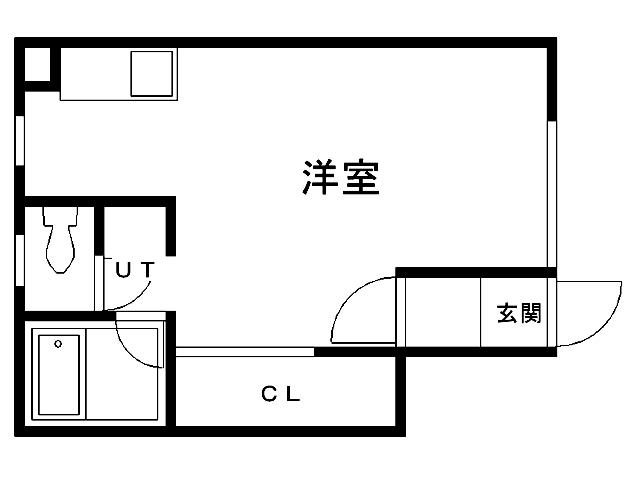 さくら館 B棟(ワンルーム/1階)の間取り写真