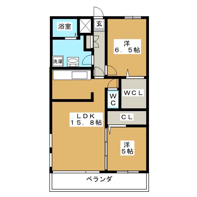 FIGLIA PRIMO(2LDK/2階)の間取り写真