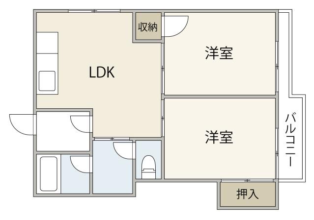 O.S東雲(2LDK/3階)の間取り写真