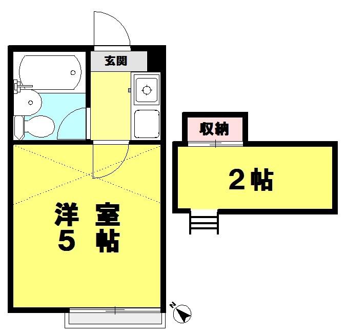 ペアパレス成増(1K/2階)の間取り写真