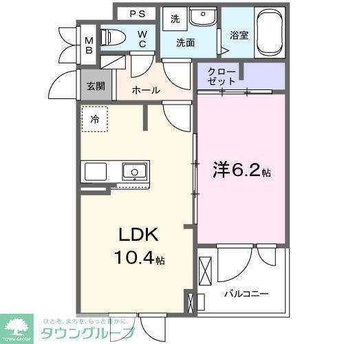 グリシーヌ(1LDK/3階)の間取り写真