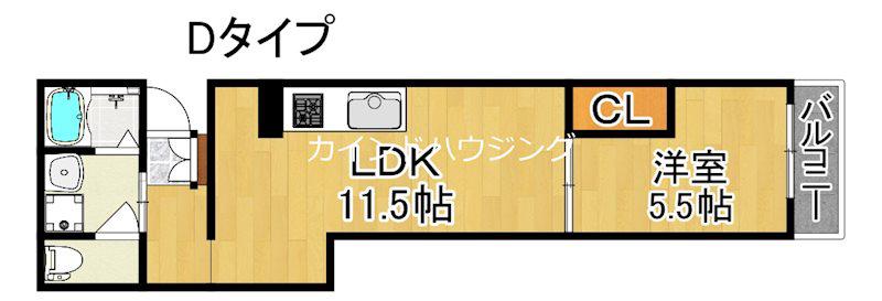 WINBELL天下茶屋(1LDK/2階)の間取り写真