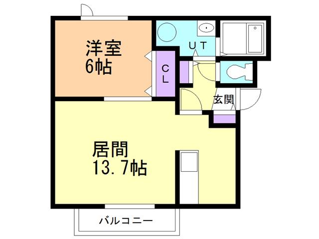 シャルム中島・6番館(1LDK/3階)の間取り写真
