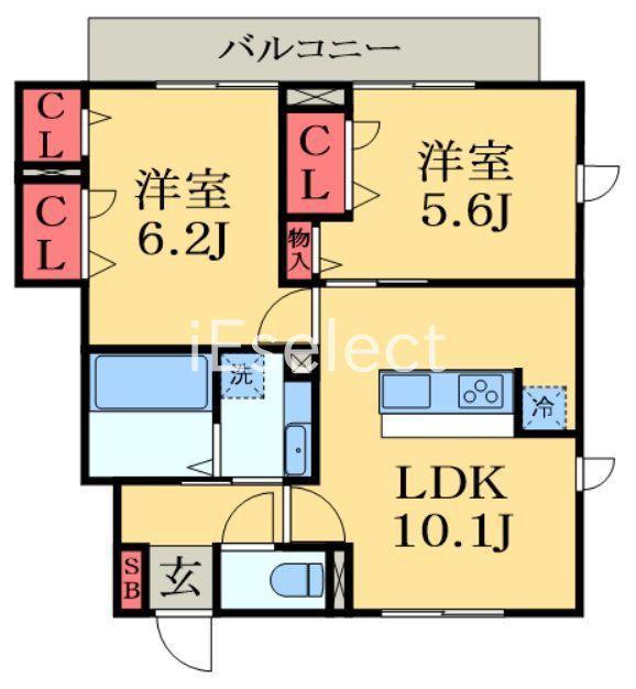 ファミール・AMAKA(2LDK/1階)の間取り写真