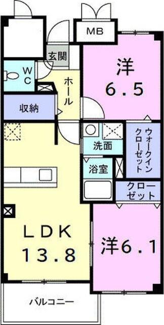 カーサ コレッタ(2LDK/1階)の間取り写真