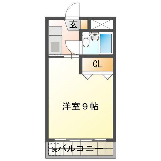 カーサドゥーズ(1K/1階)の間取り写真