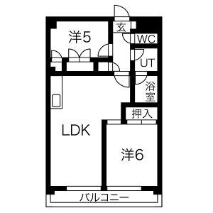 サンエステート浅井(2LDK/1階)の間取り写真
