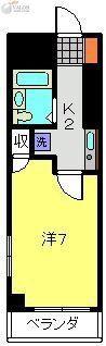 サンスカイパレス(1K/3階)の間取り写真