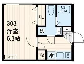 ファブリック千川レジデンス(1K/3階)の間取り写真