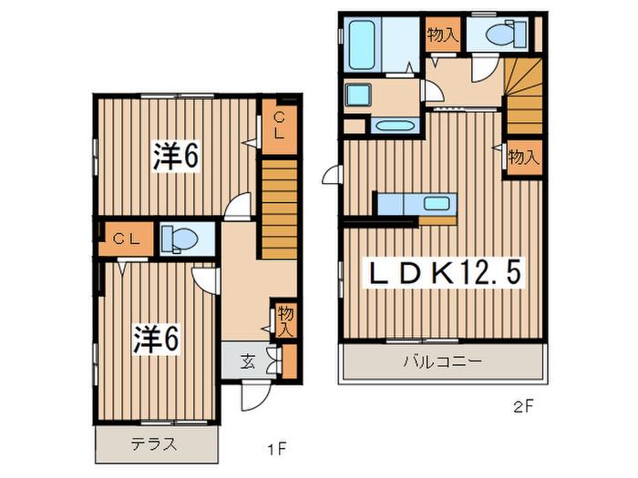 DE TSU JOUER(2LDK/1階)の間取り写真