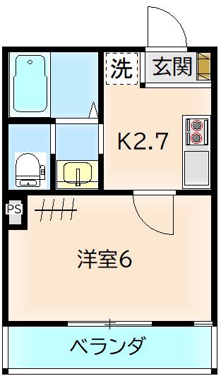Nグランツ押切(1K/2階)の間取り写真