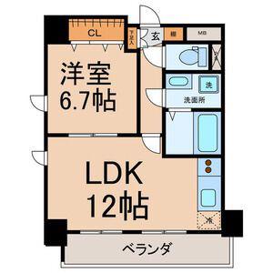 CLAIR HEIWA(1LDK/7階)の間取り写真
