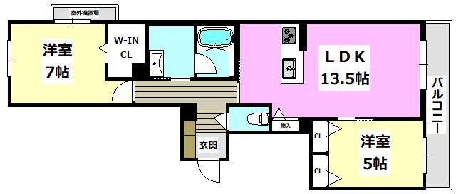 SHA MAISON ANDANTE(2LDK/3階)の間取り写真