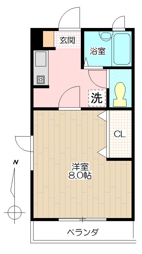 MORI TOWN(1K/2階)の間取り写真