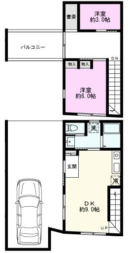 アーバンオアシス八幡(1SDK/1階)の間取り写真