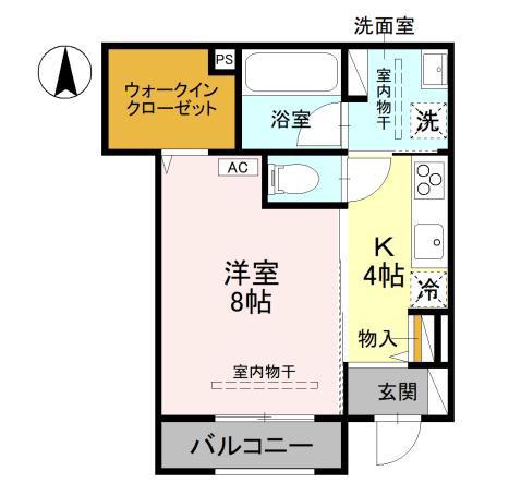 HALE LANI(1K/1階)の間取り写真