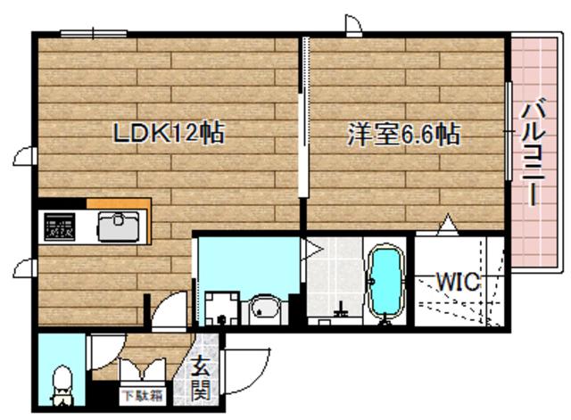 フィオーレさくら島本II(1LDK/3階)の間取り写真