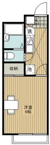レオパレス麻生川(1K/2階)の間取り写真