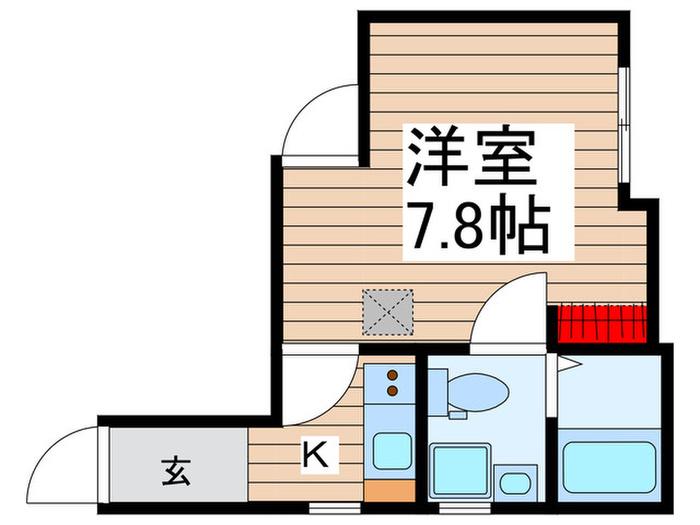 INTEGRAL イースト 四ツ木(1K/1階)の間取り写真