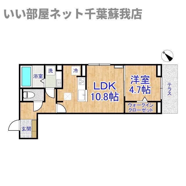 D-ROOM神明町II A(1LDK/1階)の間取り写真