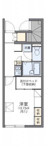 レオパレスこぶしの里 北六甲(1K/1階)の間取り写真