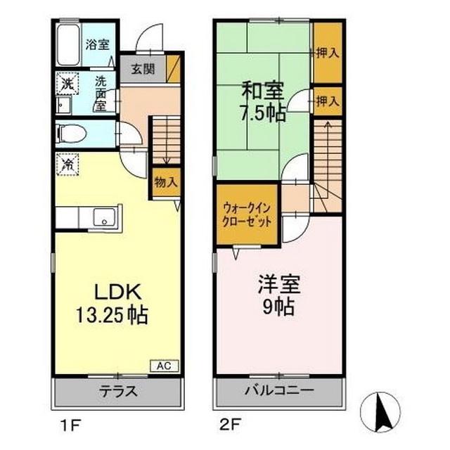 アドラブールA(2LDK/2階)の間取り写真